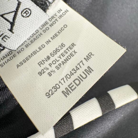 Becca Women' Black And White Polyester Striped Iris Ribbed Bikini Top Size M - Picture 3 of 5